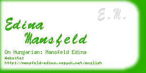 edina mansfeld business card